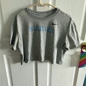 Nike Gray Crop Top with Blue Accents